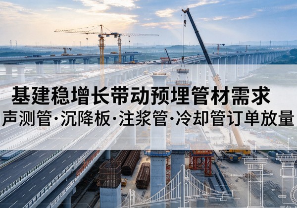 集贤基建稳增长带动预埋监测管材需求，声测管、沉降板、注浆管订单持续放量